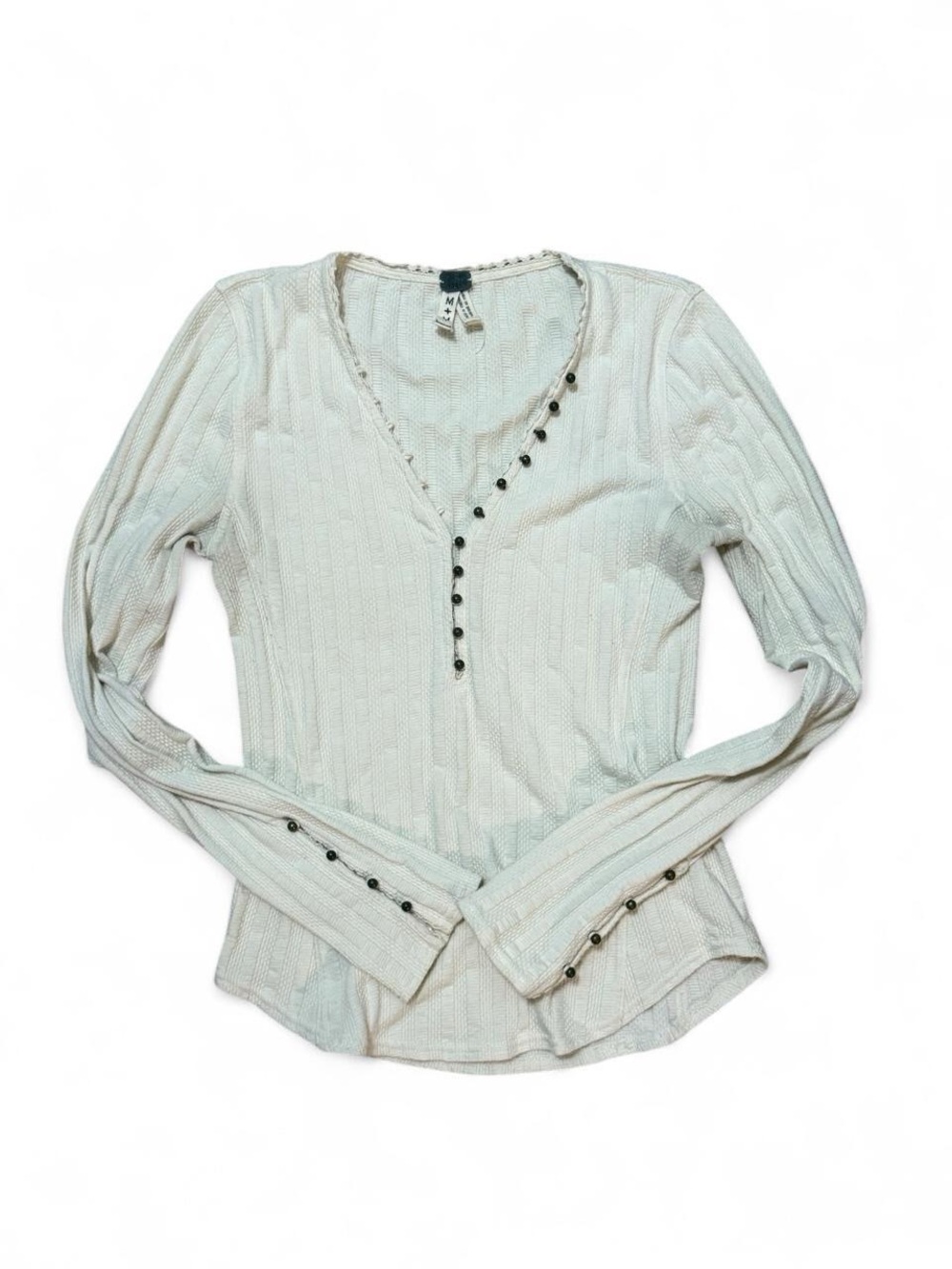 Free People We The Free New Frontier Henley Thermal Top Cream M